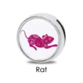 8mm silberner Sternzeichen-Ratten-Anhänger für personalisierte Armband-Accessoires - 8mm / Scherenschnitt Ratte