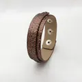 Double-layer copper sequin wristband with adjustable snap buttons for DIY accessories - 18+8mm / Dark Coffee