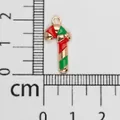 Christmas candy cane enamel pendant in gold alloy with red and green colors for DIY jewelry - Scepter/Candy Cane (19) / Height Approx. 2cm / Light Gold with Red and Green