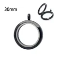 30mm black circular stainless steel magnetic glass locket pendant for photos - Magnetic Polished Style / 30mm / Black