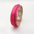 Handmade double-layered pink glitter snap bracelet for 8mm DIY charm accessories - 18+8mm / Rose Red