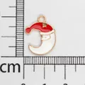 Santa Claus moon enamel charm gold plated alloy pendant for DIY jewelry making - Moon Santa (22) / Approx. 1.5cm-2cm / Light Gold with Red and White