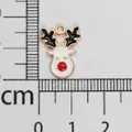 Light gold Christmas reindeer enamel charm with measurement scale for DIY jewelry making - Reindeer (23) / Approx. 1.8cmx1.5cm / Light Gold with Red, White and Black