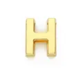 Perla scorrevole lettera H in lega placcata oro 10mm per creazione di gioielli fai-da-te - Lettera H / 10mm / Oro