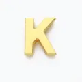 Perla con lettera K in lega d'oro lucido da 10mm per la creazione di gioielli fai-da-te - Lettera K / 10mm / Oro