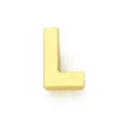 Perlina scorrevole lettera L in lega d'oro lucida 10mm per creazione di gioielli fai da te - Lettera L / 10mm / Oro