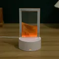 Primer plano de una luz nocturna de arte de arena movediza 3D con brillo naranja cálido. - Atenuación Táctil de Color / Amarillo