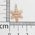 Light gold snowflake pendant featuring white enamel detail for DIY Christmas jewelry crafts - Snowflake (24) / Width Approx. 1.5cm / Light Gold with White