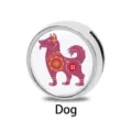 Exquisites 8mm chinesisches Sternzeichen Hund Schiebeanhänger-Zubehör für DIY-Schmuck - 8mm / Hund (Scherenschnitt-Stil)