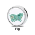 8mm silberfarbener Edelstahl-Sternzeichen Schwein Schiebeschmuck für DIY Armband Zubehör - 8mm / Schwein (Scherenschnitt-Stil)