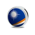 Round silver zinc alloy slide charm featuring Marshall Islands flag for DIY belt straps - Australia & Oceania Flags Series 4 / 8mm