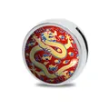 Charm scorrevole da 8mm in lega di zinco con motivo di drago cinese tradizionale DIY - Palla Bandiera Otto Bandiere 3 / 8mm