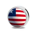 Ciondolo a bandiera rotondo da 8mm in lega di zinco per bracciale e cintura fai-da-te - Palla Bandiera Paesi Africani 7 (Liberia) / 8mm