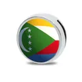 Charm scorrevole bandiera Comore 8mm in lega di zinco per bracciale e cintura DIY - Palla Bandiera Paesi Africani 8 (Comore) / 8mm