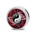 Chinese style Tai Chi DIY bracelet charm bead with red and black Yin-Yang design for jewelry making - Red Background Tai Chi Style (D-044)