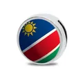 Ciondolo scorrevole 8mm in lega di zinco con bandiera Namibia per braccialetti fai da te. - Palla Bandiera Paesi Africani 9 (Namibia) / 8mm