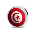 Charm scorrevole da 8mm in lega di zinco con bandiera Tunisia per cinturini fai-da-te - Serie 16 Bandiere Africane / 8mm