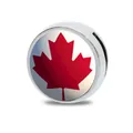 Charm a scorrimento da 8mm in lega di zinco con foglia d'acero canadese per bracciali - Serie 1 Bandiere Americane / 8mm