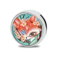 Artistic Chinese style nine-tailed fox charm bead with cherry blossoms for DIY jewelry - Cyan Fox Fairy Style (A-001)