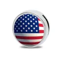 Ciondolo scorrevole da 8 mm in lega di zinco con motivo bandiera USA per braccialetti fai da te - Serie Bandiere Americane / 8mm