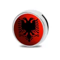 Charm a scorrimento da 8mm in lega di zinco con bandiera albanese per bracciali - Serie 2 Bandiere Europee / 8mm