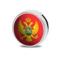 Charm scorrevole rotondo da 8mm in lega di zinco con motivo bandiera del Montenegro - Serie 7 Bandiere dell'Europa / 8mm