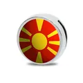 Charm scorrevole da 8mm in lega di zinco con motivo bandiera Macedonia del Nord - Serie 11 Bandiere dell'Europa / 8mm