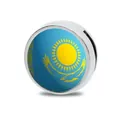 Charm scorrevole da 8mm bandiera del Kazakistan in lega di zinco per bracciali DIY - Palla Bandiera Kazakistan (Bandiere Asia Parte 7) / 8mm