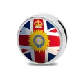 Ciondolo scorrevole da 8mm in lega di zinco con bandiera britannica e motivo Star - Stile Bandiera Storica Raj Britannico (Asia Storia 1) / 8mm