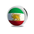 Charm scorrevole 8mm in lega di zinco con bandiera Leone e Sole iraniano per bracciali DIY - Bandiera Storica Leone e Sole dell'Iran (Asia Storia 6) / 8mm