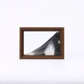 Arte creativo de arena móvil 3D con flujo blanco y negro en marco de madera minimalista - 7 Pulgadas (17.5x12.5x4cm) / Negro