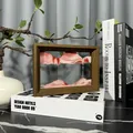 Close-up of a 3D moving sand art picture in a wooden frame for elegant home office decor. - 7 Inch (17.5x12.5x4cm) / Red