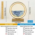Comparación detallada de tamaño y función de la lámpara de arte de arena movediza 3D - Piedra de arena azul / L / Dorado
