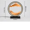 Lámpara de mesa de arte de arena movediza 3D con anillo de luz LED y dimensiones - Arena Amarilla / S / Negro
