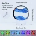 Creative 3D moving sand art lamp with RGB color changing lights for home decor gift - Touch 7-Color Dimming / Blue