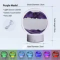 Creative purple sand painting night light with circular frame and multi-color LED base - Touch 7-Color Dimming / Purple
