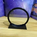 Primer plano del marco circular de plástico negro y la base de apoyo para arte en arena - Base Y Anillo De Siete Pulgadas (Sin Vidrio) / 7" / Negro