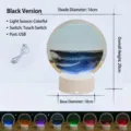 Lámpara de mesa de arte de arena en movimiento con luz LED de 7 colores y un USB - Paisaje de Arena Negro (Interfaz USB) / Atenuación Táctil de Color