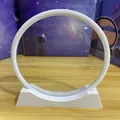 Primer plano del marco circular blanco y base para artesanía decorativa de arena movediza - Base Y Anillo De Doce Pulgadas (Sin Vidrio) / 12 Pulgadas / Blanco