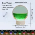 Lampada da scrivania LED creativa a sabbia mobile verde con cavo USB e interruttore touch - Paesaggio di Sabbia Verde (Interfaccia USB)