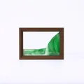Imagen artística de arena movediza 3D en marco de madera con arena verde para hogar y oficina - 7 Pulgadas (17.5x12.5x4cm) / Verde
