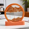 Cuadro de arena movediza 3D naranja circular para decoración de escritorio y relax - Estilo Redondo Estándar / Amarillo