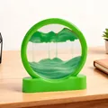 Pintura de arena movediza 3D verde redonda para decoración de escritorio y oficina - Estilo Redondo Estándar / Verde