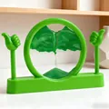 Cuadro de arena movediza 3D verde con gesto de pulgar arriba para oficina y decoración - Estilo de Gesto de Pulgar Verde / Verde