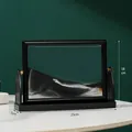 Cuadro de arena movediza cuadrado y rotativo con un marco negro, medidas 25x18cm - Estilo de Soporte Giratorio Cuadrado de 8 Pulgadas [Negro]