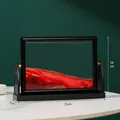 Decoración artística de arena movediza giratoria cuadrada de 8 pulgadas en marco negro - Estilo de Soporte Giratorio Cuadrado de 8 Pulgadas [Rojo]