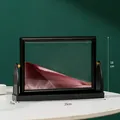Cuadro de arte de arena movediza 3D con marco giratorio negro para decoración de oficina - Estilo de Soporte Giratorio Cuadrado de 8 Pulgadas [Marrón Café]