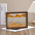 Cuadro decorativo de arena movediza 3D con paisaje de montaña para mesa de oficina - 10" / Amarillo