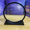 Marco circular negro con soporte de base a juego para pintura de arena movediza - Base Y Anillo De Doce Pulgadas (Sin Vidrio) / 12 Pulgadas / Negro