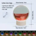 Lampada da tavolo creativa con sabbie mobili e LED colorati, variante caffè - Paesaggio di Sabbia Caffè (Interfaccia USB)